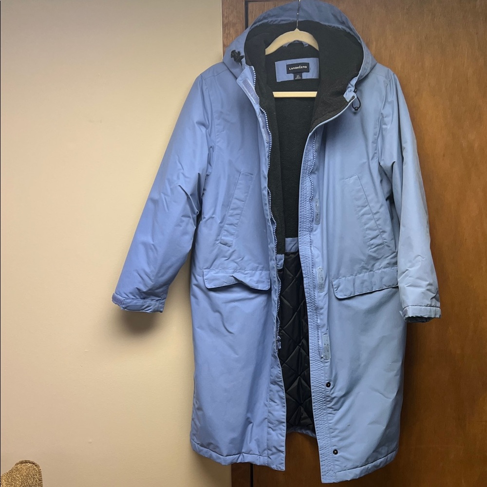Lands End Sky Blue Hooded Jacket